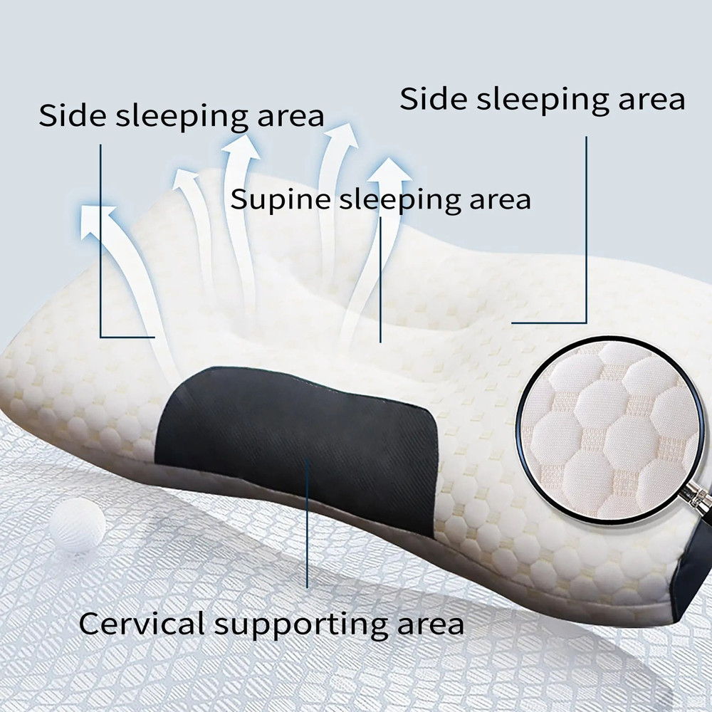 Knitted Neck Protection Sleep Pillow With Moisture Absorbing Core 4