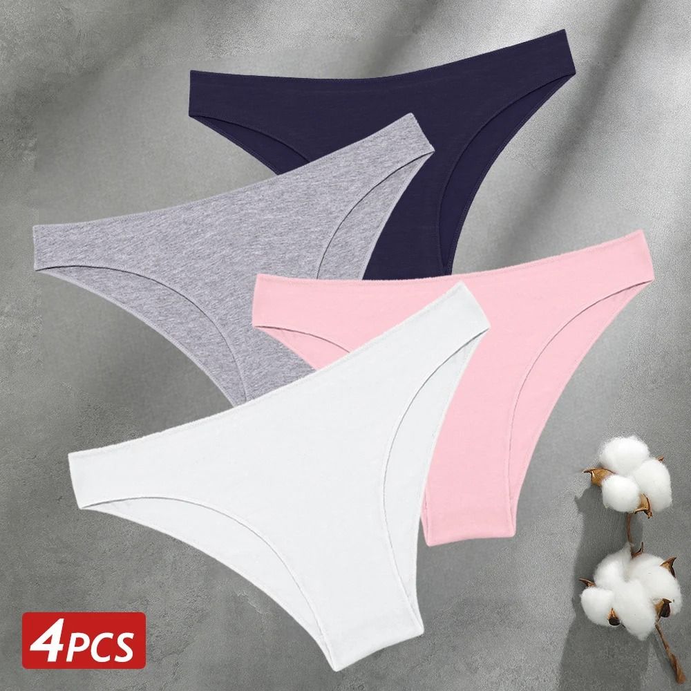 Women Seamless Cotton Panties Set Breathable Low Waist Briefs 17