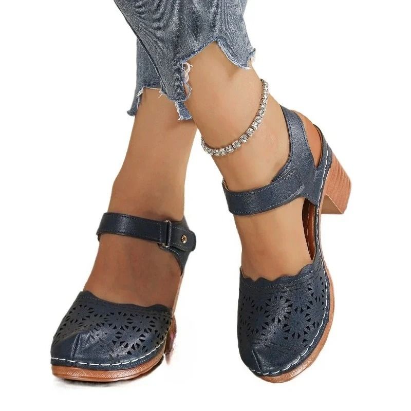 Closed Toe Hollow Out Plus Size Sandals With Heel 2025 5
