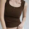 Women Solid U Neck Ribbed Tank Top Camisole Summer Basic Elastic 3