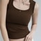 Women Solid U Neck Ribbed Tank Top Camisole Summer Basic Elastic 3