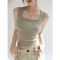 Women Solid U Neck Ribbed Tank Top Camisole Summer Basic Elastic 6