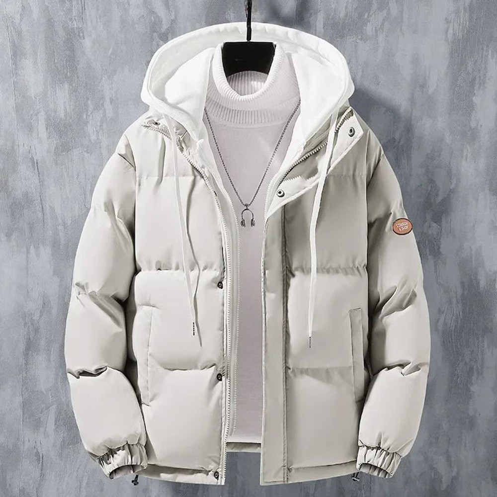 Winter Loose Fit Cotton Puffer Jacket For Men With Hood 2