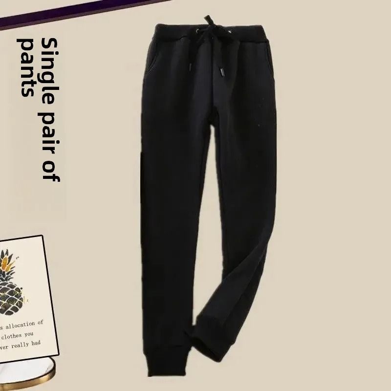 Plus Size Womens Fleece Lined Thickened Sportsuit Loose Fit 2 Piece Set 5