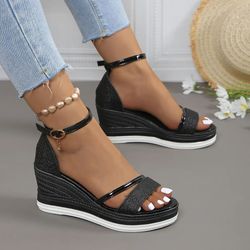 women casual platform wedge sandals high heels summer comfort