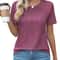 Women V Neck Puff Pleated Summer Tunic Blouse Casual Work Top 9