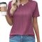 Women V Neck Puff Pleated Summer Tunic Blouse Casual Work Top 9