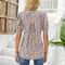 Women V Neck Puff Pleated Summer Tunic Blouse Casual Work Top 3