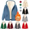 Womens Solid Color Thick Fleece Zip Up Hoodie With Pockets 0