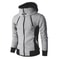Men Slim Fit Fleece Bomber Jacket With Scarf Collar And Hood 2
