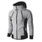 Men Slim Fit Fleece Bomber Jacket With Scarf Collar And Hood 7