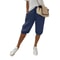 Womens Cotton Linen Elastic Waist Loose Casual Shorts 4