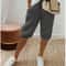 Womens Cotton Linen Elastic Waist Loose Casual Shorts 16
