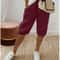 Womens Cotton Linen Elastic Waist Loose Casual Shorts 17