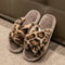 Mens Leopard Print Slide Slippers Breathable Open Toe House Shoes With Non Slip Soft Sole 9