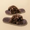Mens Leopard Print Slide Slippers Breathable Open Toe House Shoes With Non Slip Soft Sole 4