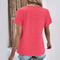Womens Oversized V Neck Short Sleeve Solid Cotton Linen Tee 3