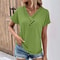 Womens Oversized V Neck Short Sleeve Solid Cotton Linen Tee 9