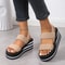 Minimalist Slingback Wedge Sandals Lightweight Summer Shoes With Striped Sole Thick Bottom 1