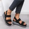 Minimalist Slingback Wedge Sandals Lightweight Summer Shoes With Striped Sole Thick Bottom 4