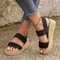 Minimalist Slingback Wedge Sandals Lightweight Summer Shoes With Striped Sole Thick Bottom 6
