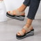 Minimalist Slingback Wedge Sandals Lightweight Summer Shoes With Striped Sole Thick Bottom 8
