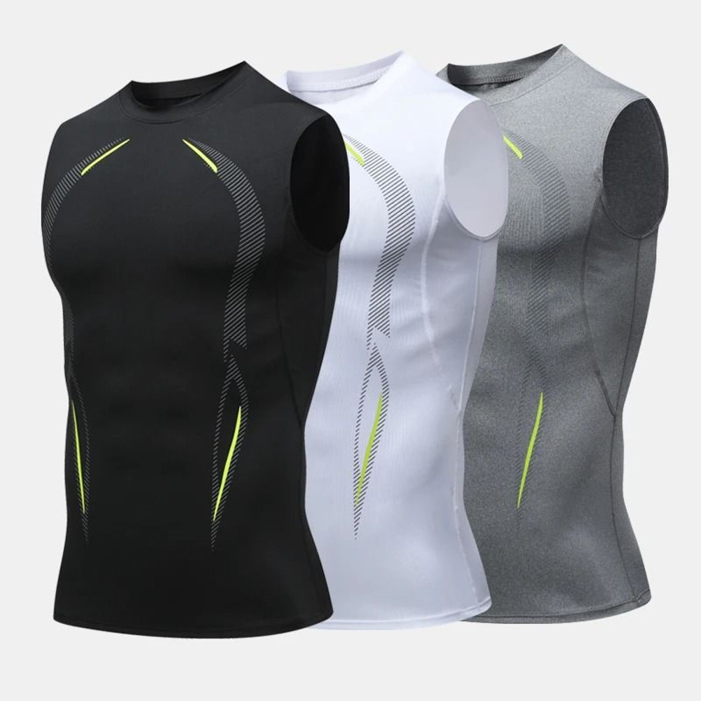 Mens Compression Tank Top Running Gym Shirt Sleeveless Quick Dry Workout Muscle Vest 2