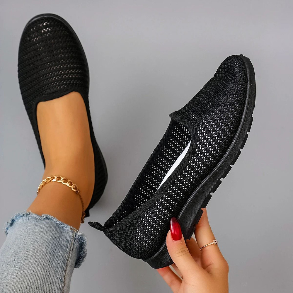 Women Summer Breathable Mesh Flat Sneakers Lightweight Casual Shoes 6