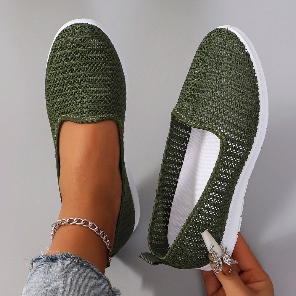 Women Summer Breathable Mesh Flat Sneakers Lightweight Casual Shoes 8