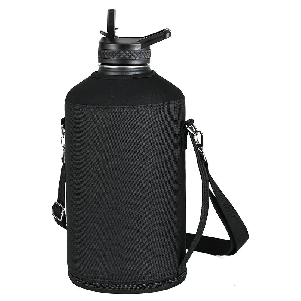 64oz 128oz Insulated Sports Water Bottle Bag Holder Crossbody For Thermos Mug Vacuum Cup Carrier Wi 0