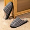 Mens Striped Warm House Fleece Non Slip Plaid Cotton Slippers Winter Indoor Shoes 2