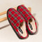 Mens Striped Warm House Fleece Non Slip Plaid Cotton Slippers Winter Indoor Shoes 6