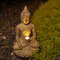 Zen Inspired Solar Buddha Statue For Outdoor Garden And Entryway Decor 2