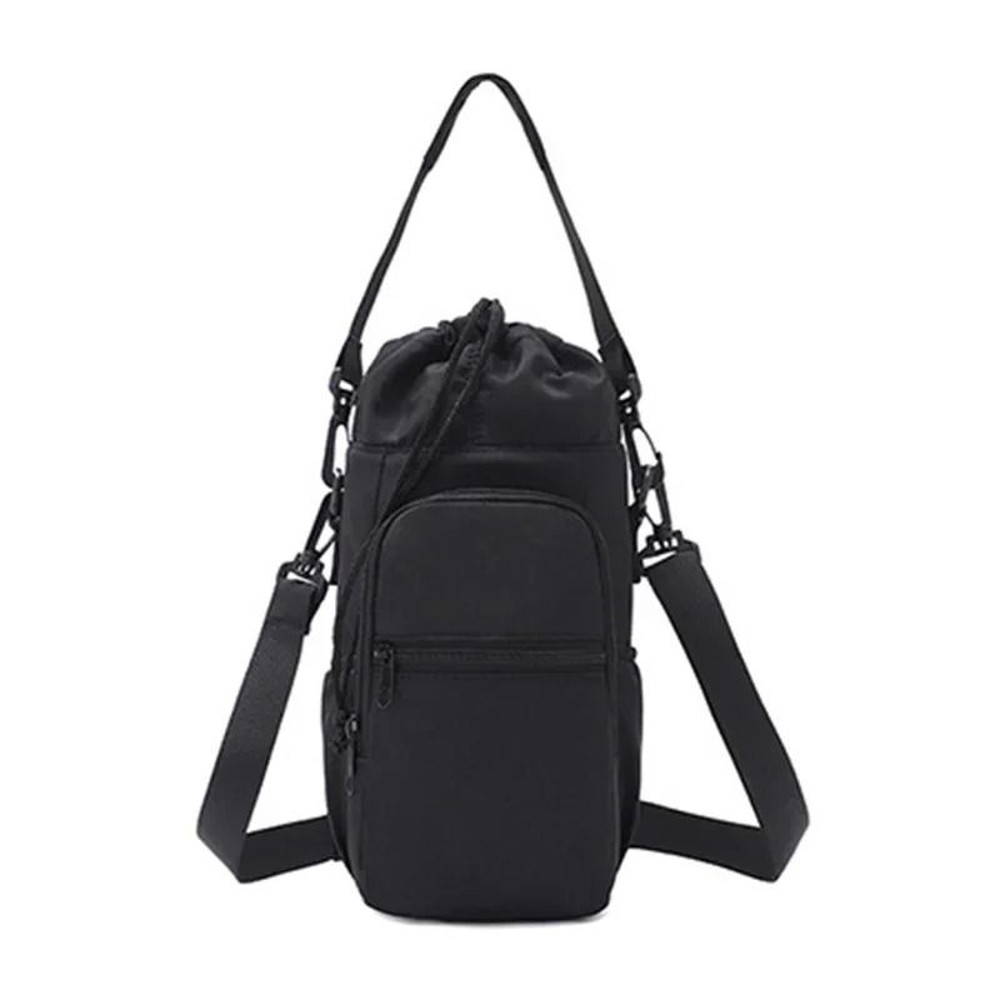 Portable Water Bottle Bag Adjustable Strap Insulated Cover With Phone Pocket 6