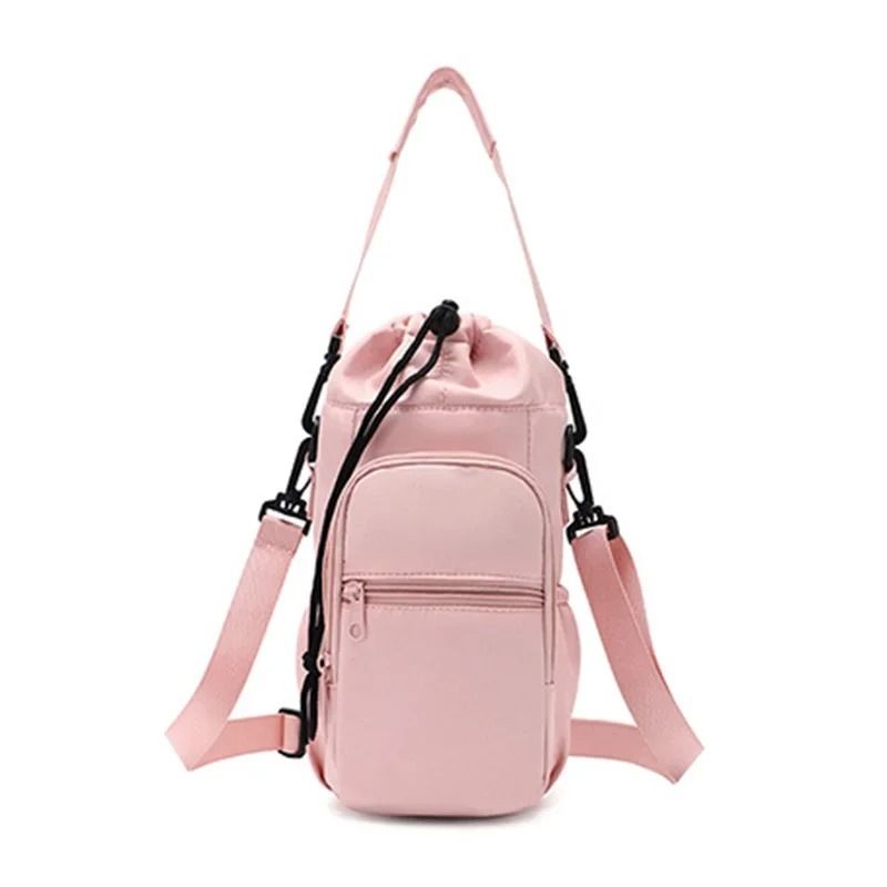 Portable Water Bottle Bag Adjustable Strap Insulated Cover With Phone Pocket 8