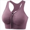Womens Front Zipper Fitness Sports Bra Yoga Gym Top 8