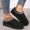 Winter Cashmere Plush Slip On Heelless Platform Slippers For Women 7