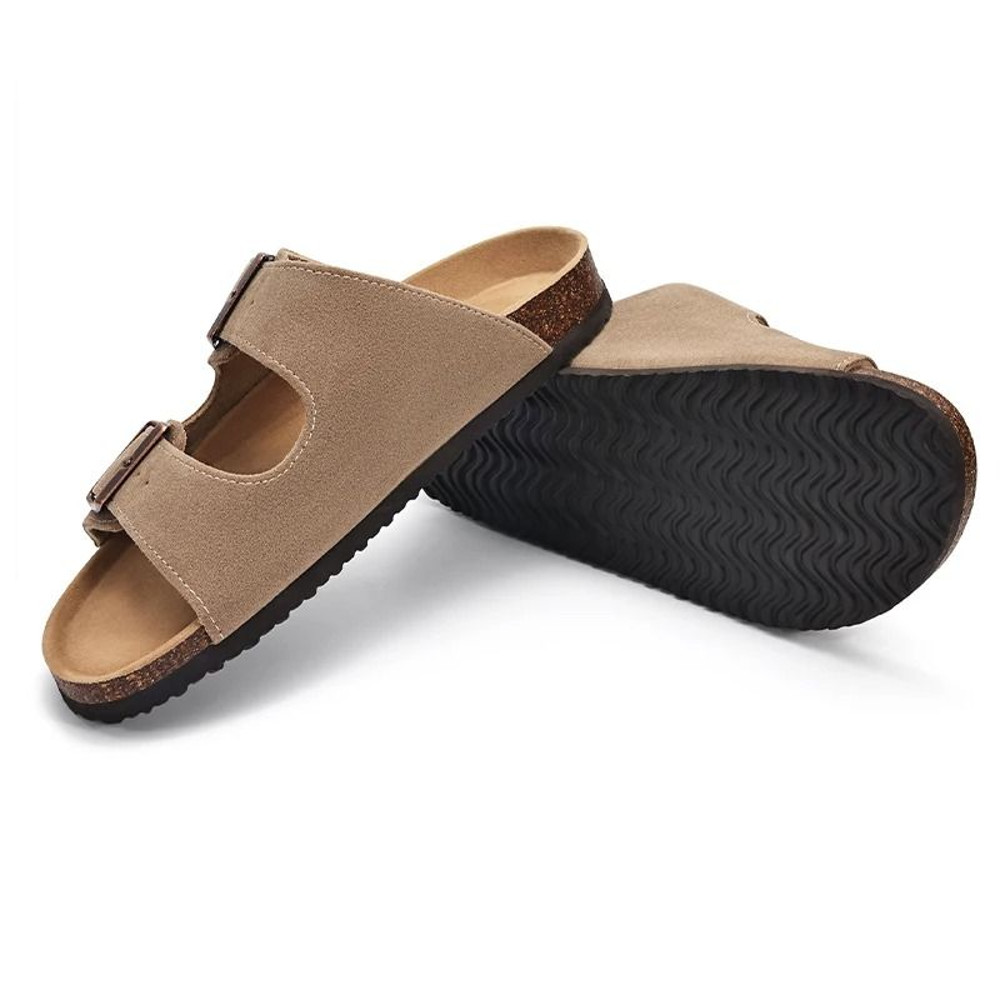 Kidmi Sandals With Adjustable Buckle And Cork Footbed For Men And Women 0
