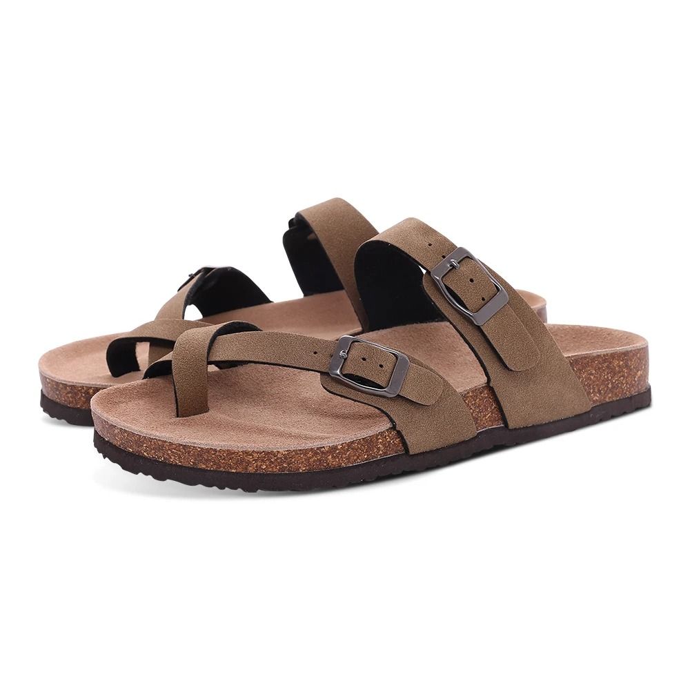 Kidmi Sandals With Adjustable Buckle And Cork Footbed For Men And Women 4
