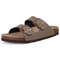 Comwarm Mens Cork Footbed Slides Arch Support Leather Sandals 0