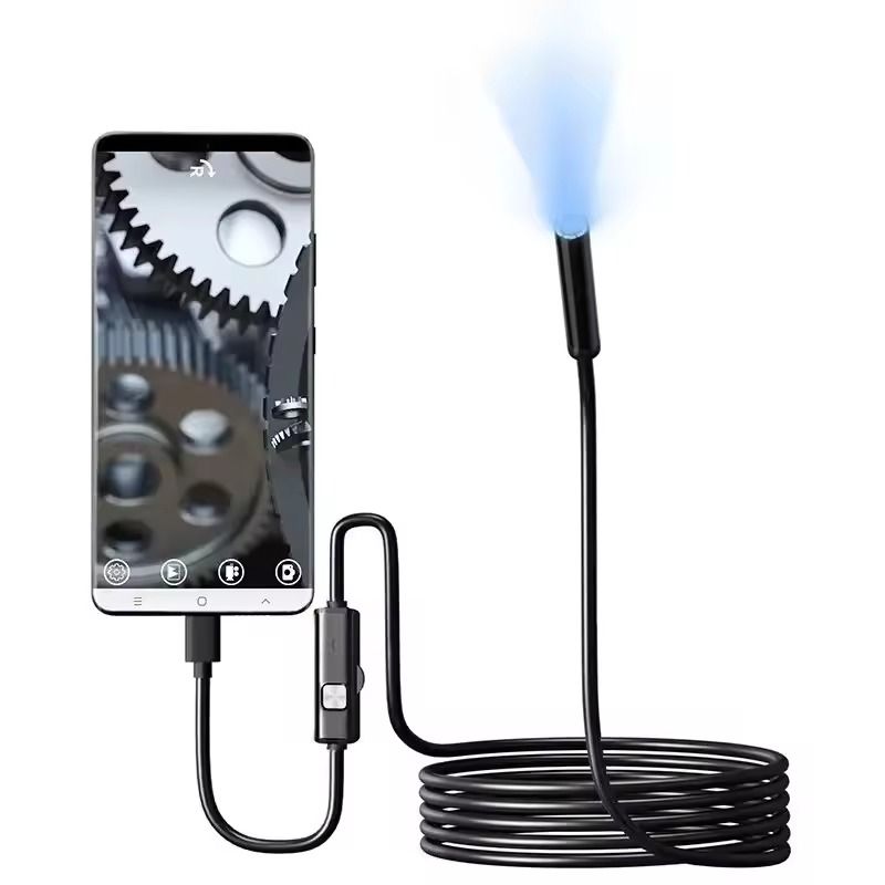 70MM Type C Endoscope Camera Waterproof With Adjustable LED USB Inspection Borescope For Phone And 0