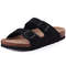 Comwarm Leather Cork Footbed Slides Adjustable Buckle Unisex Sandals 10