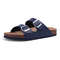 Comwarm Leather Cork Footbed Slides Adjustable Buckle Unisex Sandals 6