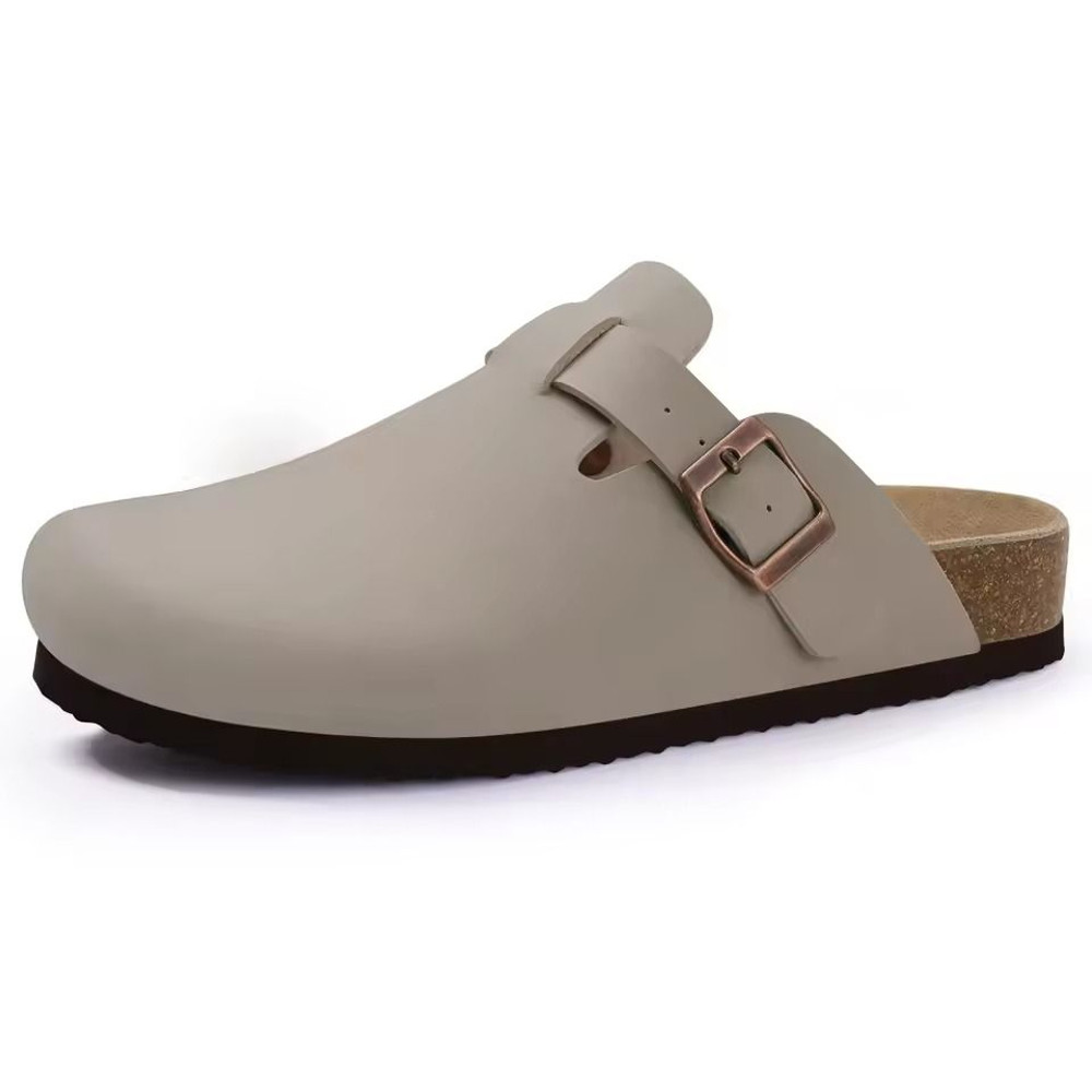 Comwarm Leather Cork Footbed Slides Adjustable Buckle Unisex Sandals 13