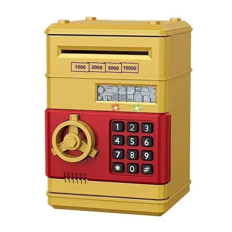 Electronic Mini ATM Piggy Bank Automatic Password Safe For Coins And Cash 10