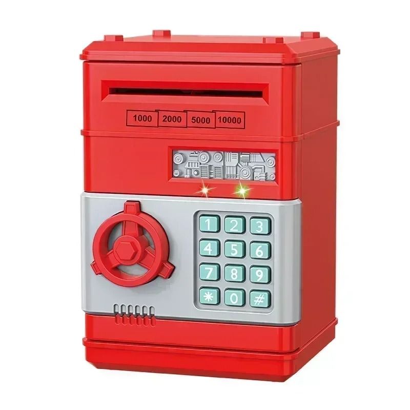 Electronic Mini ATM Piggy Bank Automatic Password Safe For Coins And Cash 6