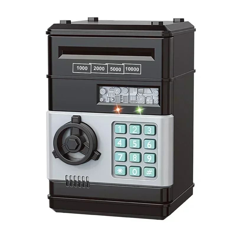 Electronic Mini ATM Piggy Bank Automatic Password Safe For Coins And Cash 8