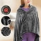 Womens USB Heated Shawl Throw Blanket Coral Velvet Adjustable Heat Levels 4