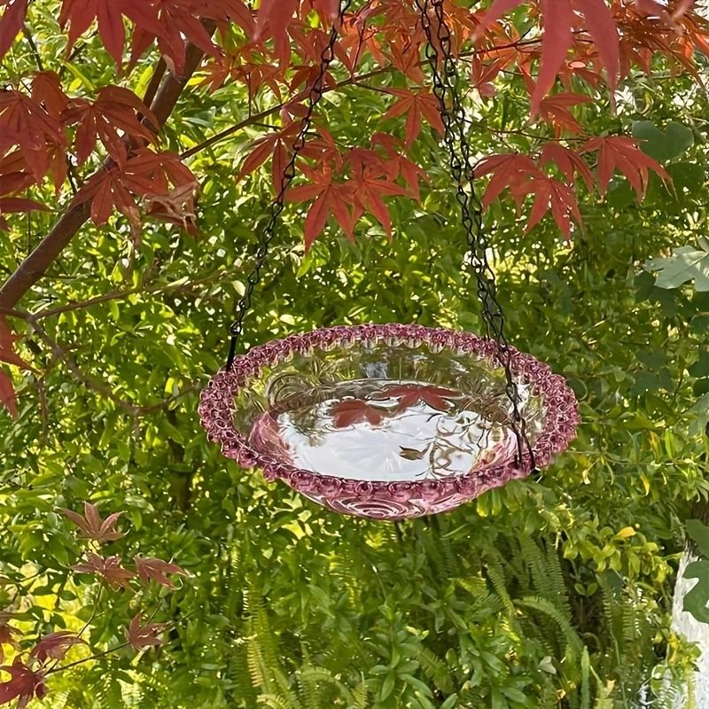 Hanging Bird Bath And Feeder Outdoor Bird Food Tray For Garden Decoration 9