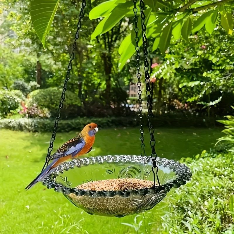 Hanging Bird Bath And Feeder Outdoor Bird Food Tray For Garden Decoration 8